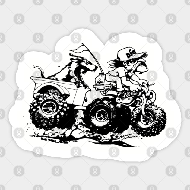 Trike and dog Sticker by AdorableBadassRacing